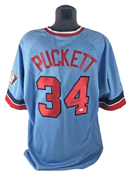 Kirby Puckett Signed 1984 Rookie Era Minnesota Twins Cooperstown Replica Jersey (JSA)